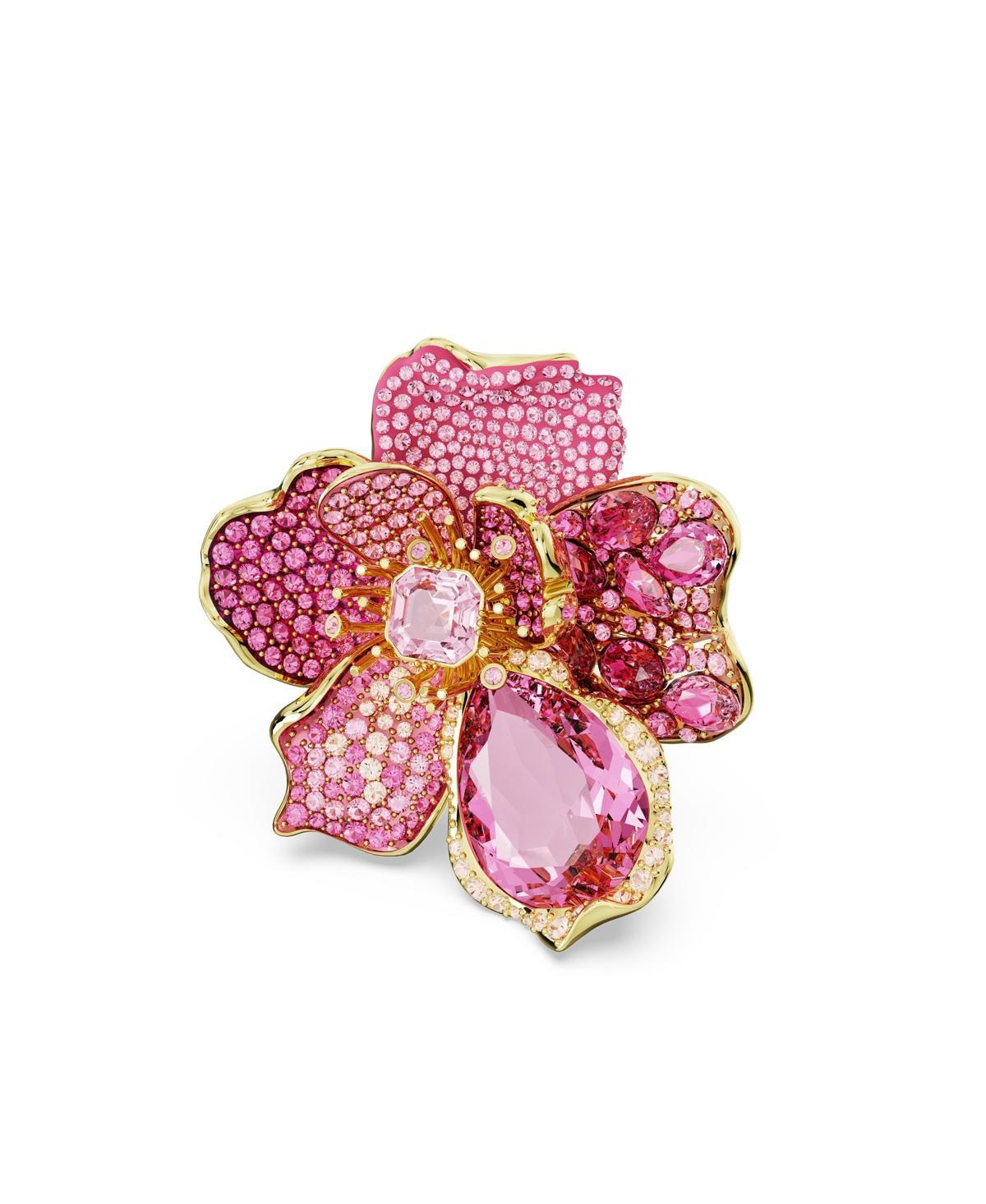 Womens Florere Goldtone & Crystal Flower Cocktail Ring Product Image