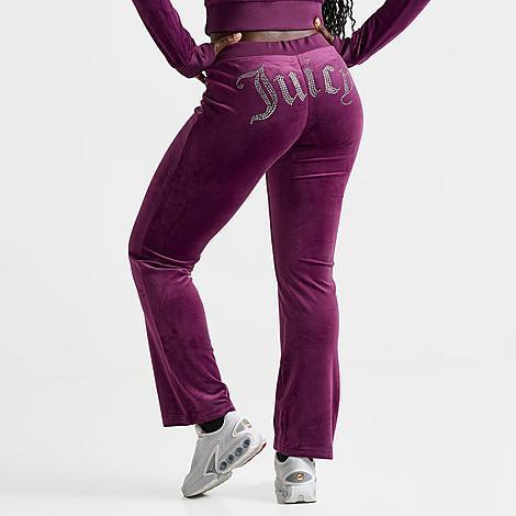 Juicy Couture Womens OG Big Bling Velour Track Pants Product Image