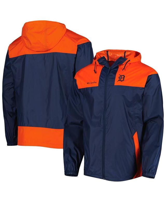 Mens Columbia /Orange Detroit Tigers Omni-Shade Flash Forward Challenger Full-Zip Windbreaker Jacket Blue Product Image