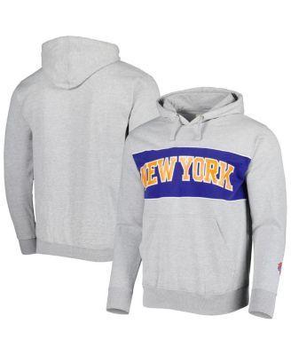 Mens Fanatics Branded Heather Gray New York Knicks Wordmark French Terry Pullover Hoodie Product Image