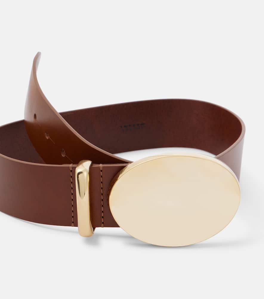 ISABEL MARANT Leonie Leather Belt In Brown Product Image