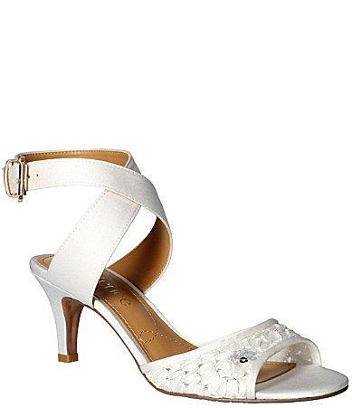 J. Renee Soncino Ribbon Lace Kitten Heel Dress Sandals Product Image