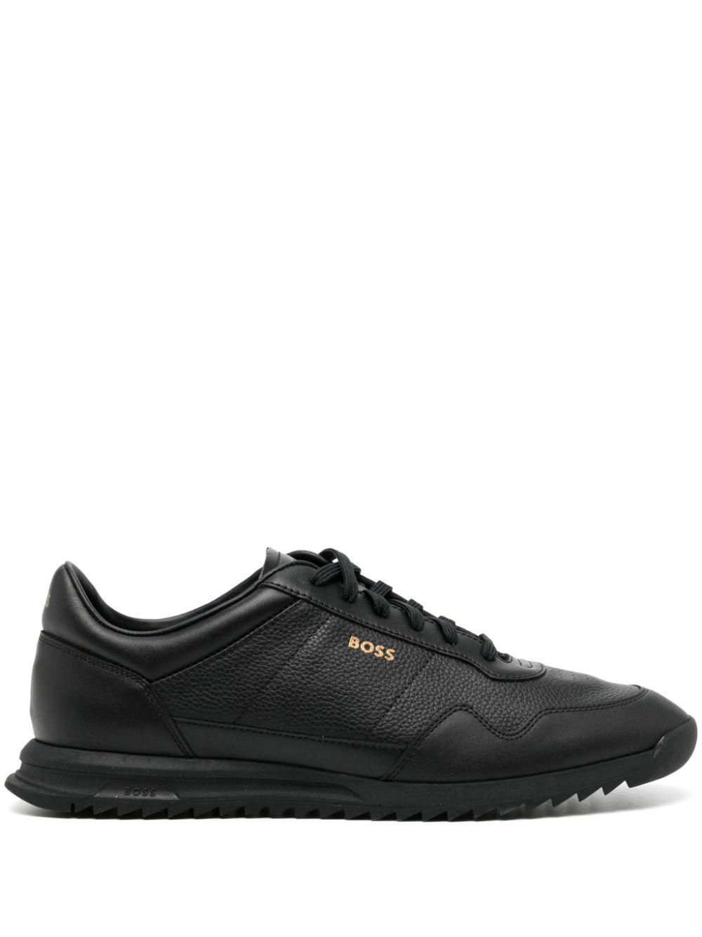 HUGO BOSS Black Embossed Sneakers Product Image