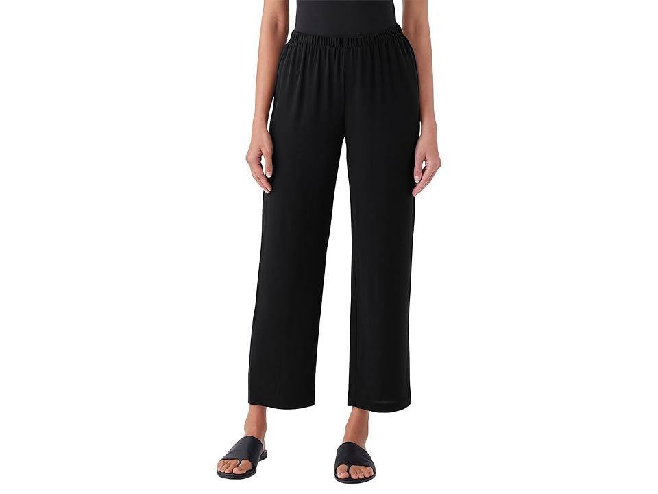 Eileen Fisher Straight Ankle Pants (Black) Women's Clothing Product Image