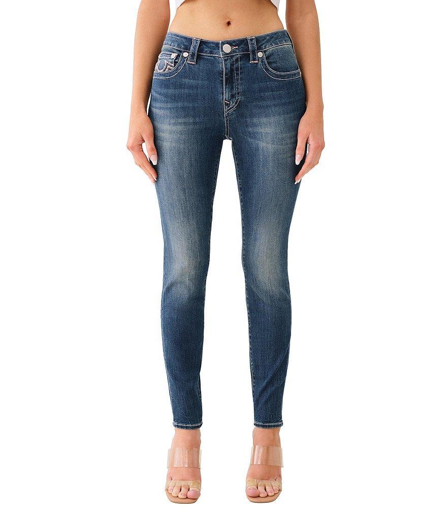 True Religion Jennie Mid Rise Denim Skinny Ladder Horseshoe Jeans Product Image