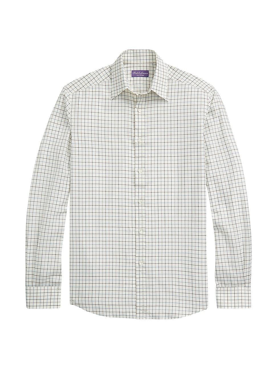 Mens Plaid Cotton Long-Sleeve Shirt Product Image