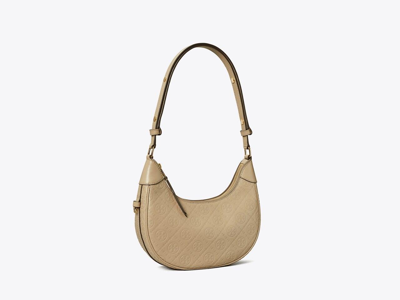 T Monogram Leather Crescent Bag Product Image