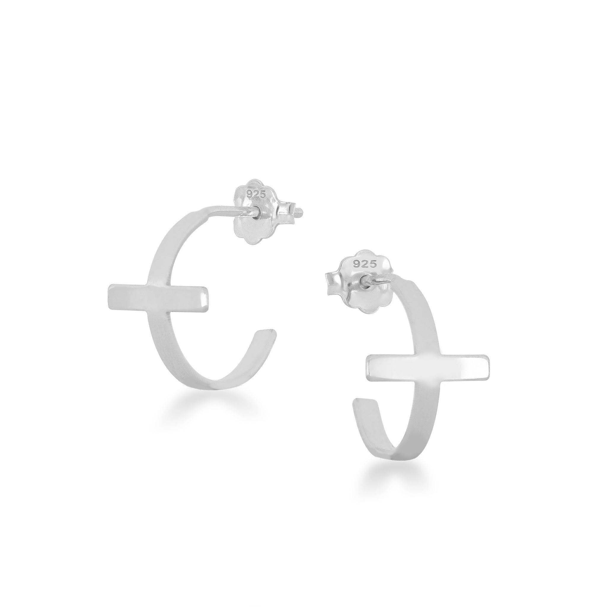 The Daniella Cross Hoop Earrings Product Image