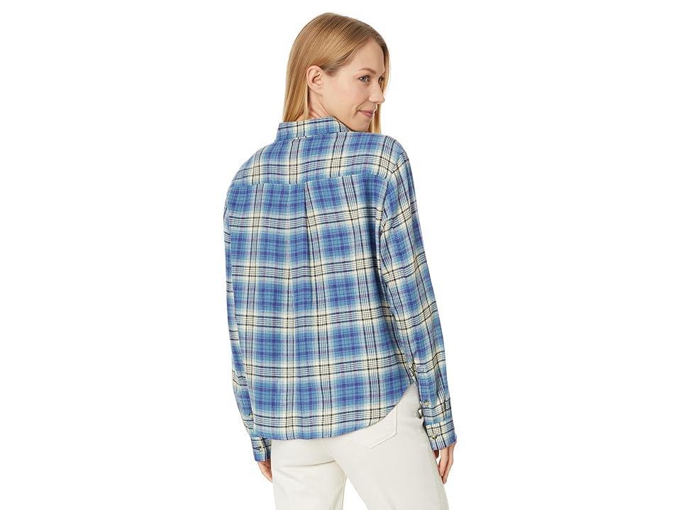 Toad&Co Re-Form Flannel Boxy Long Sleeve Shirt (Glacier Ombre) Women's Clothing Product Image