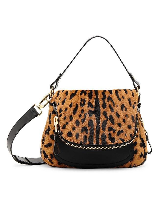 Womens Jennifer Leopard Calf Hair Shoulder Bag Product Image