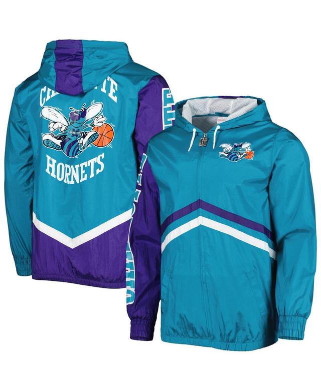 Mens Mitchell & Ness Teal Charlotte Hornets Undeniable Full-zip Windbreaker Jacket Product Image