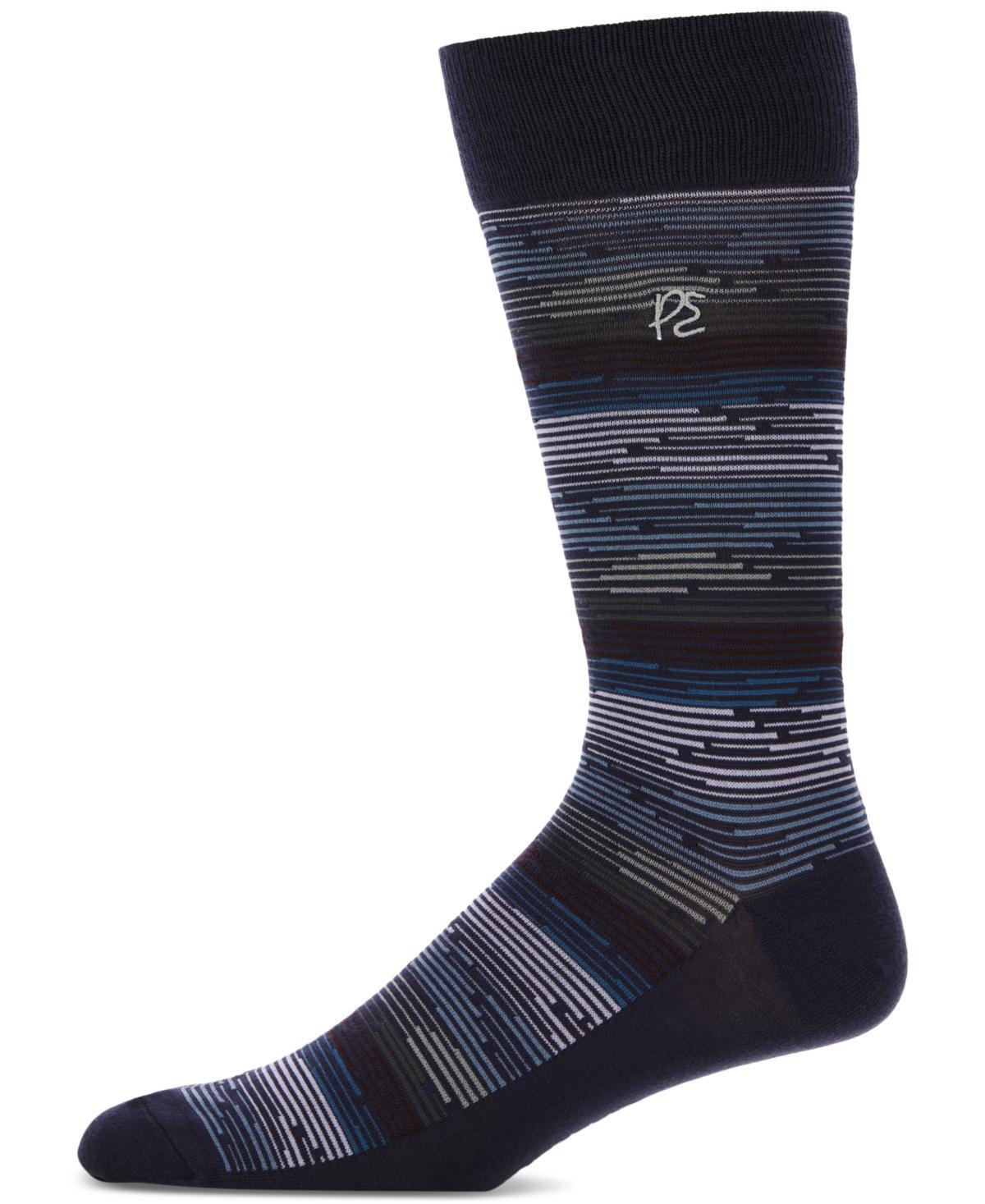 Perry Ellis Portfolio Mens Geometric Ombre Stripe Print Dress Socks Product Image