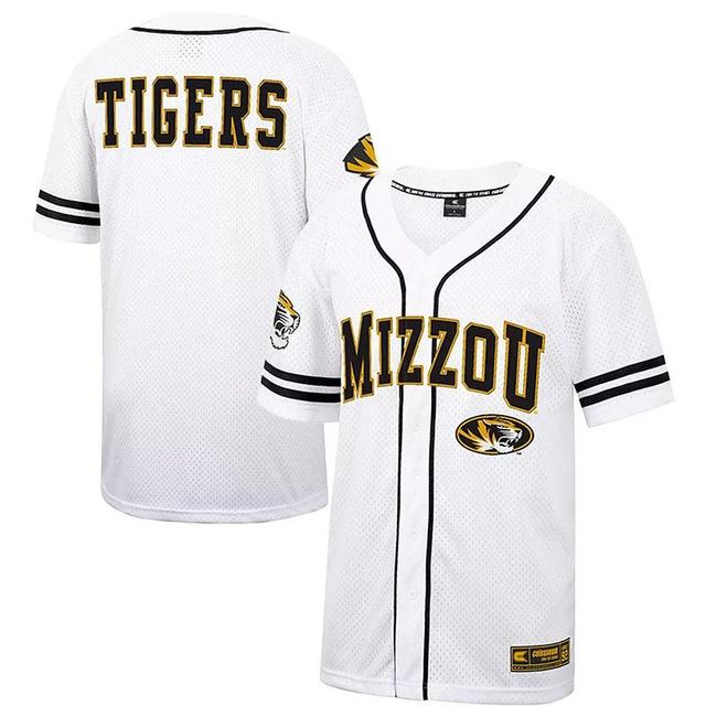 Mens Colosseum White Missouri Tigers Free Spirited Mesh Button-Up Baseball Jersey Product Image