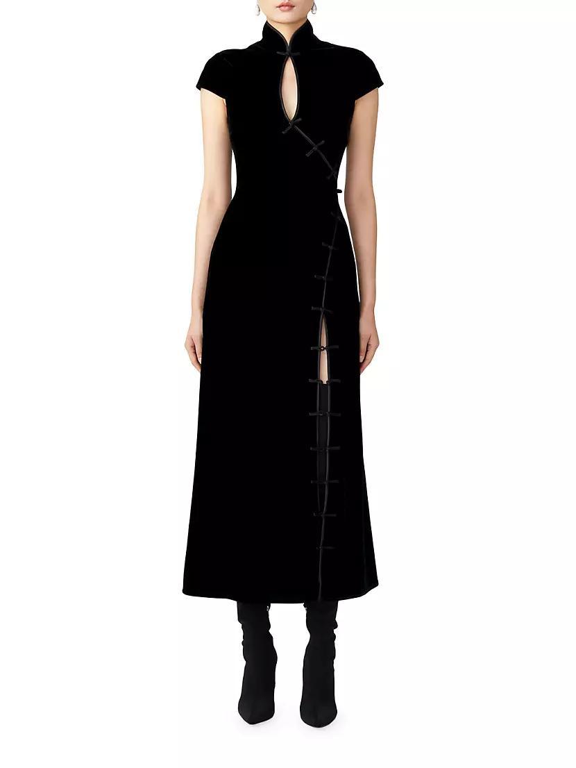 Vanessa Velvet Keyhole Maxi Dress Product Image