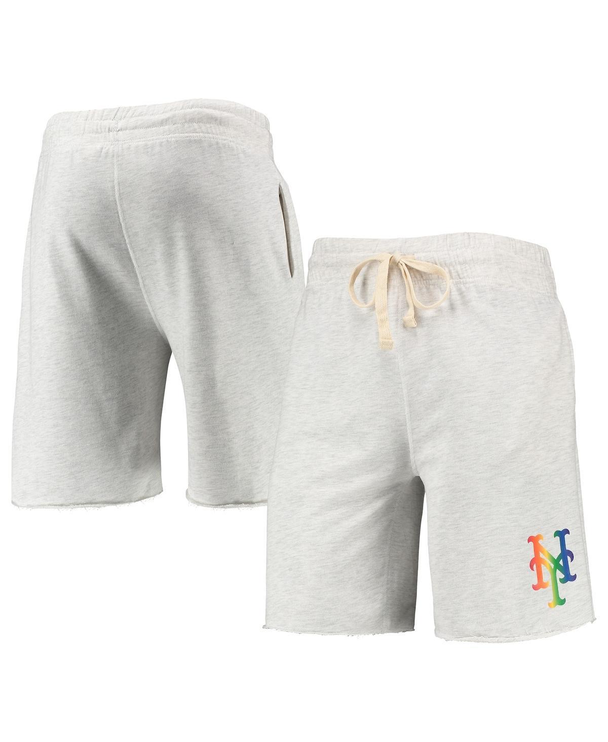 Mens Concepts Sport Oatmeal New York Mets Mainstream Logo Terry Tri-Blend Shorts Product Image