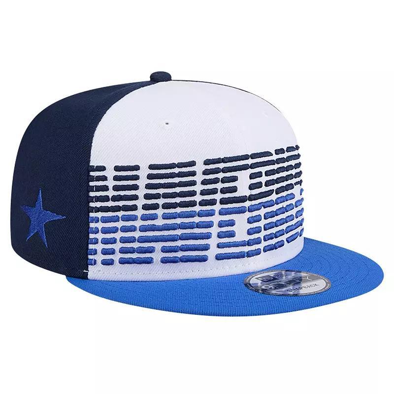 Mens New Era /Blue Dallas Mavericks Throwback Gradient Tech Font 9FIFTY Snapback Hat Product Image