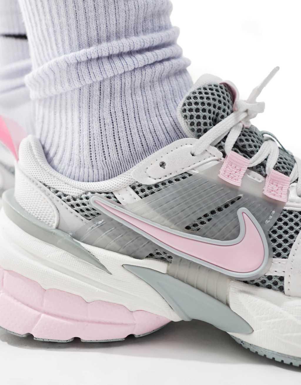 Nike V2K Run sneakers in white and pink Product Image