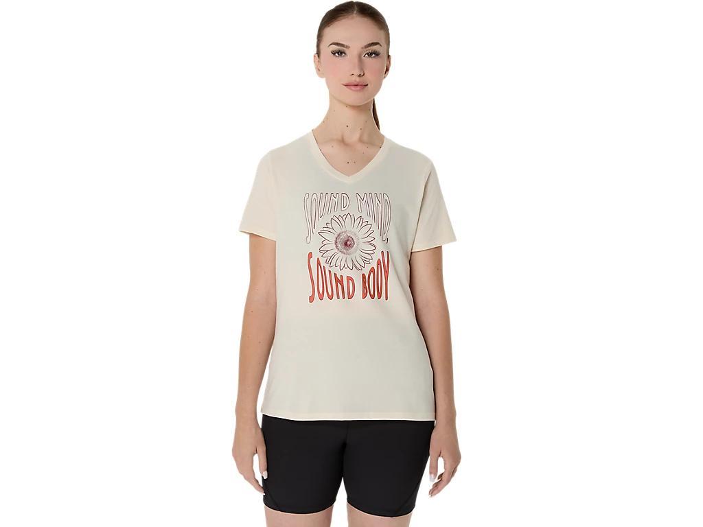 ASICS Women's Sunflower Slogan V-Neck Product Image