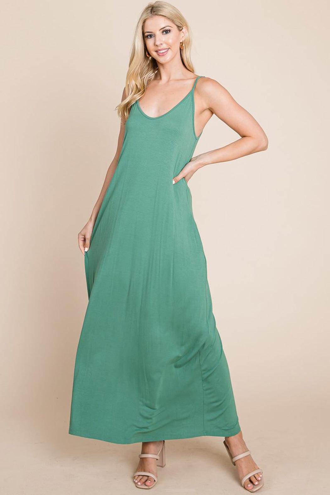 Light Cami Strap Pocketed Jersey Maxi Dress Product Image