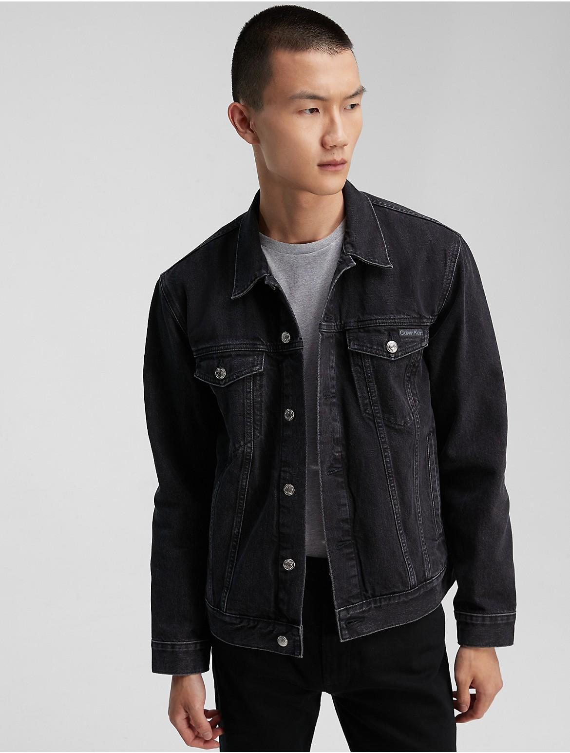 Calvin Klein Mens Classic Trucker Jacket - Black - L Product Image