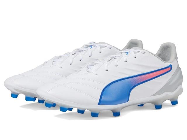 PUMA King Pro Fg/Ag (Puma -Bluemazing-Flat Light Gray) Men's Soccer Shoes Product Image