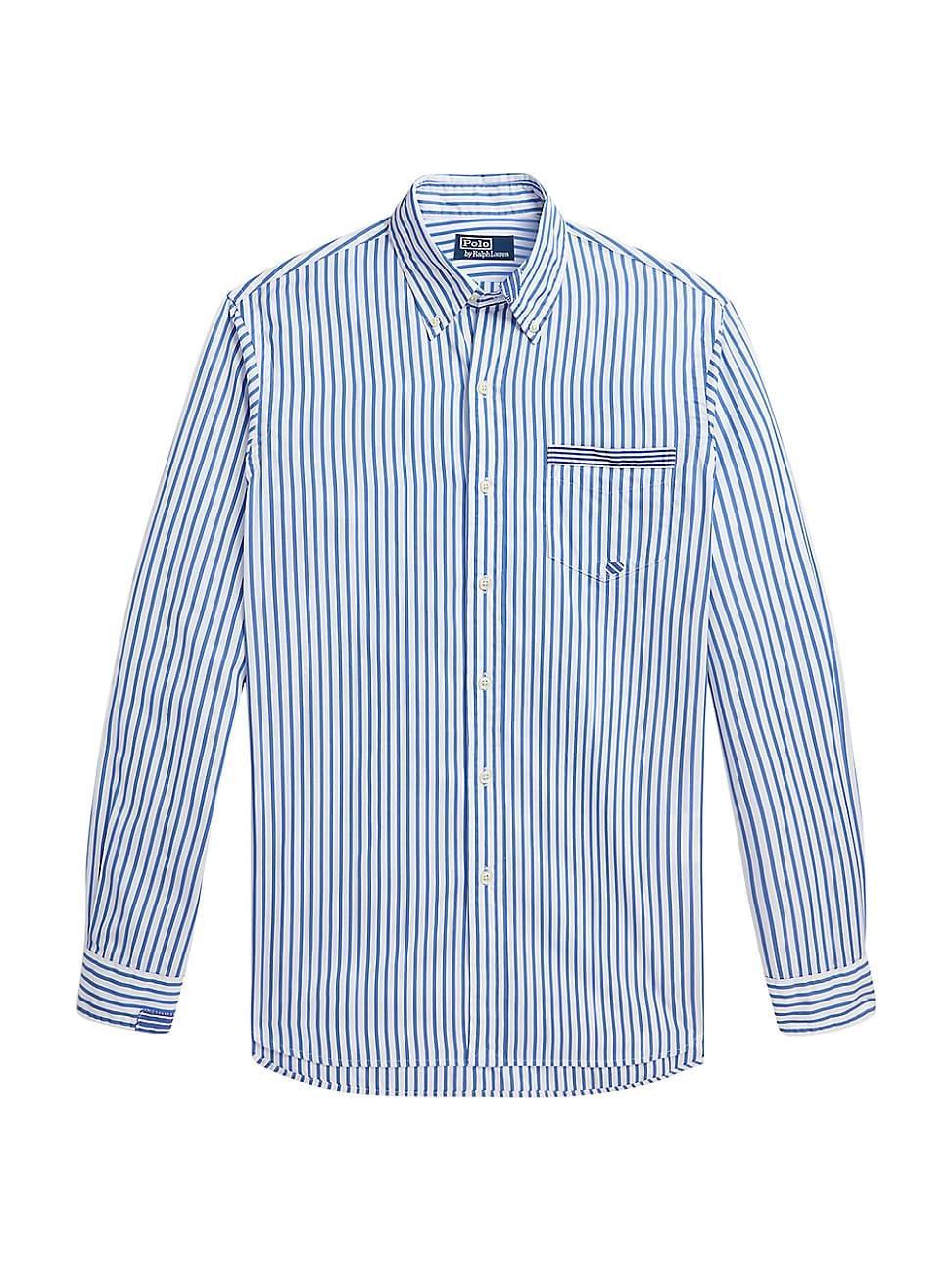 Mens Striped Poplin Button-Up Shirt Product Image