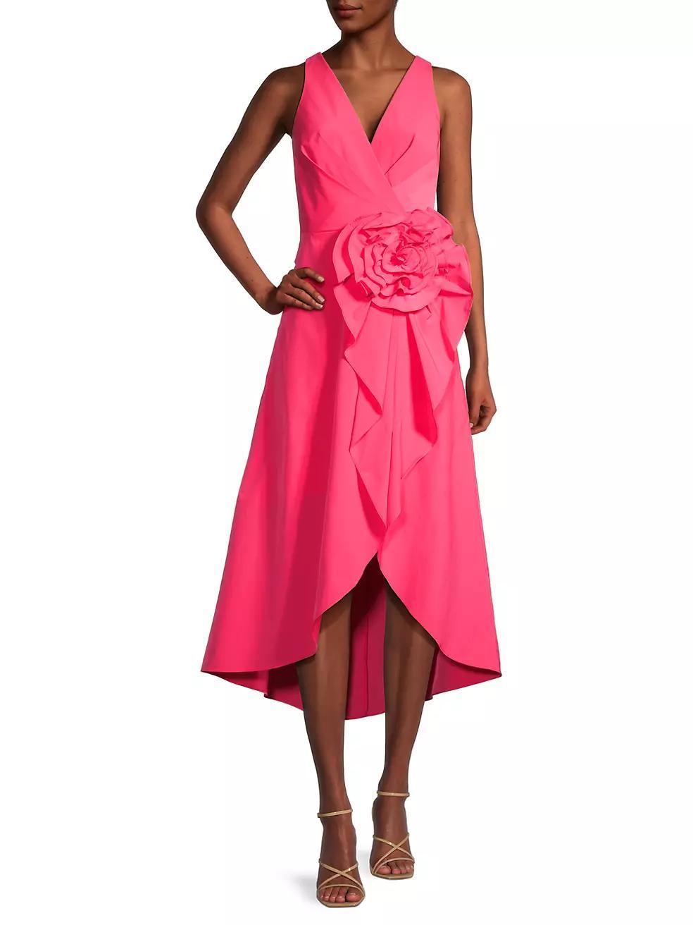 Floral Taffeta Midi-Dress Product Image