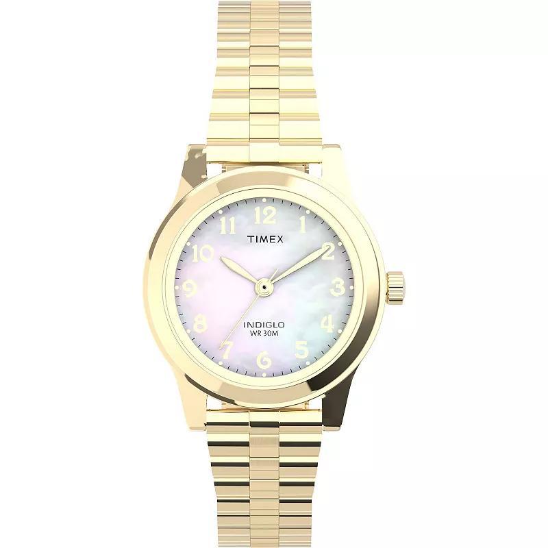 Womens Timex Expansion Band Watch - Gold/Mother of Pearl T2M827JT Product Image