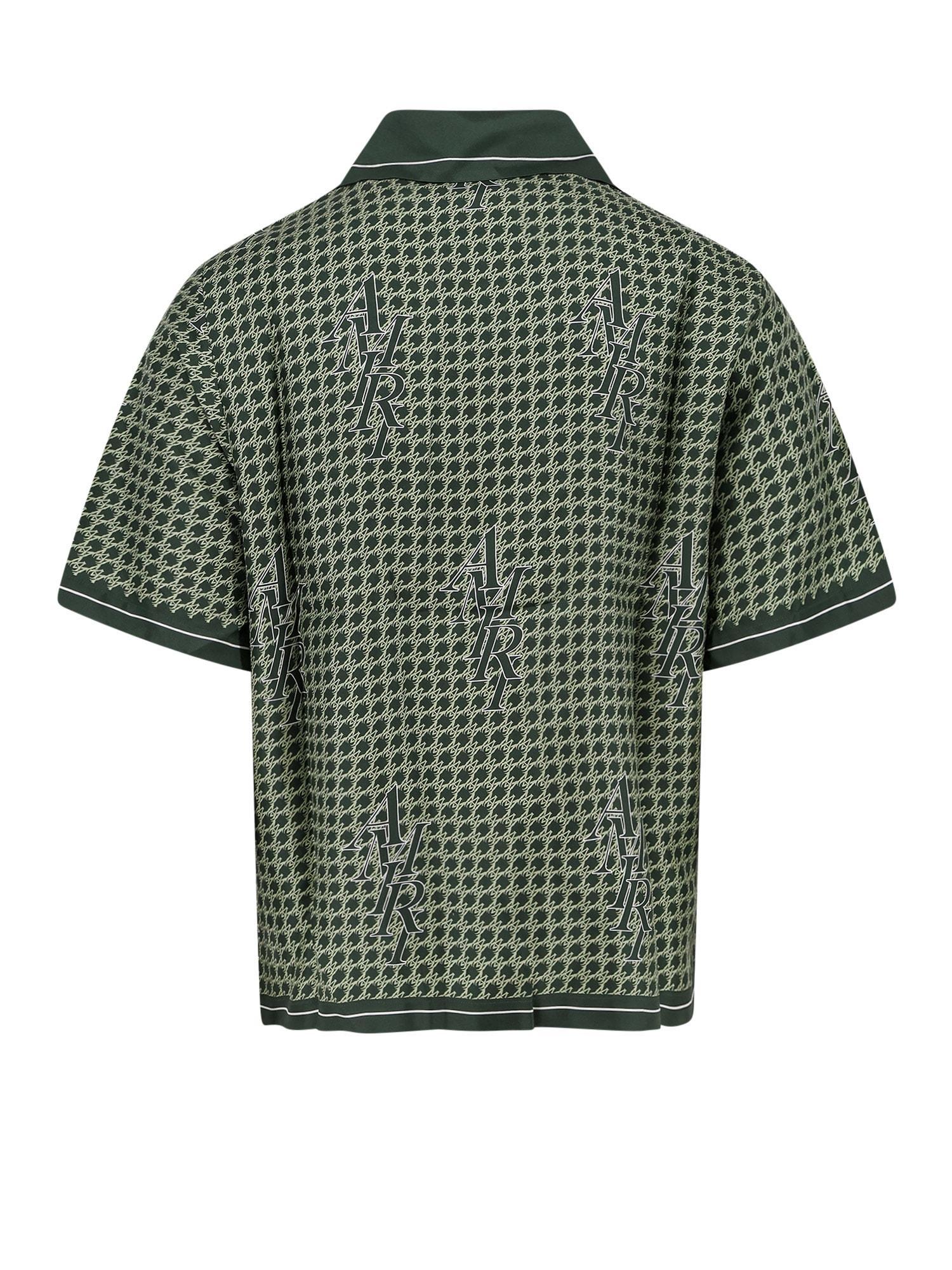 Houndstooth Bowling Shirt For Men In Green Product Image