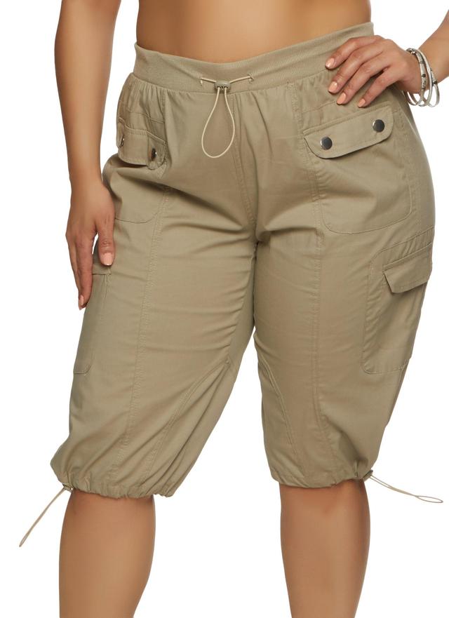 Womens Plus Size Poplin Cargo Bermuda Shorts Product Image