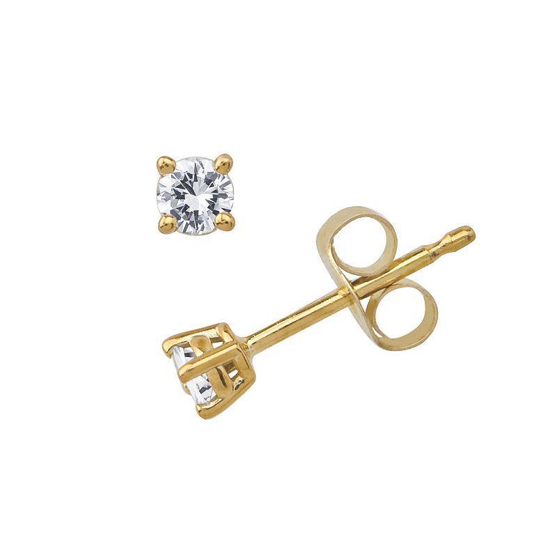 10k Gold 1/10-ct. T.W. Diamond Stud Earrings, Womens, 10k White Gold Product Image