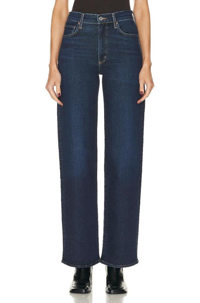 AGOLDE Harper Mid Rise Wide Straight in Denim-Dark Product Image