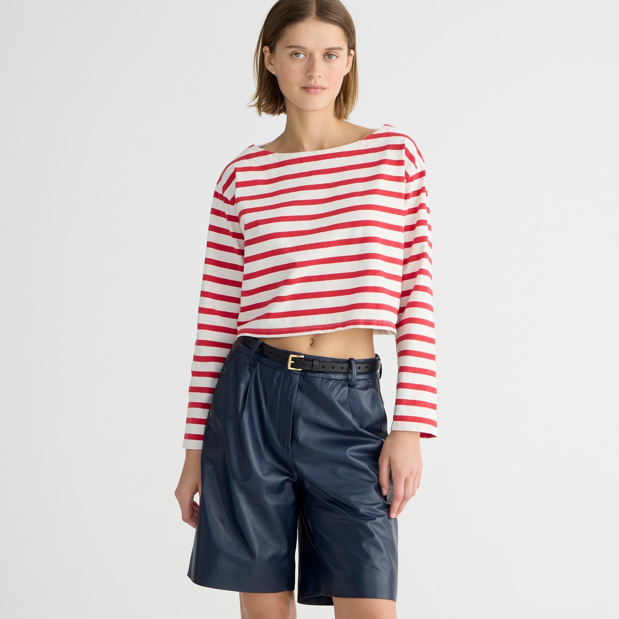 Cropped boatneck T-shirt Product Image