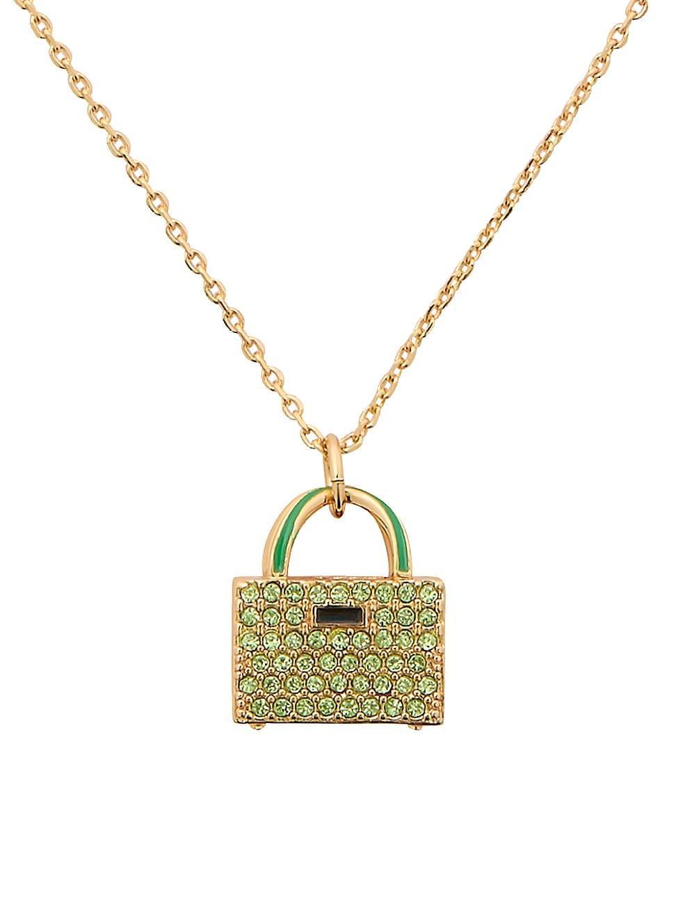 Womens Goldtone & Mixed-Media Handbag Pendant Necklace Product Image