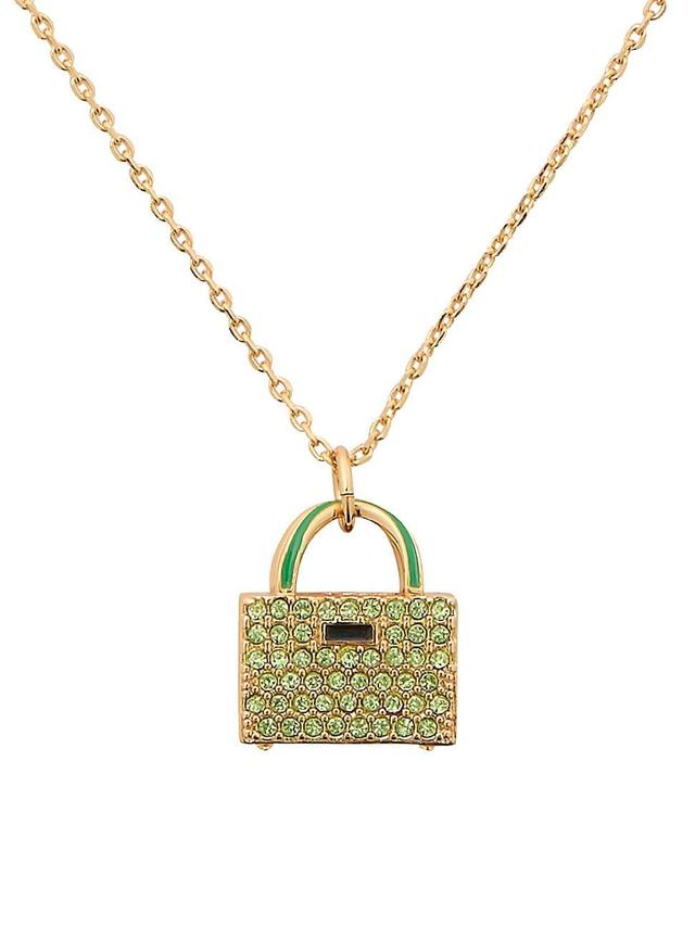 Womens Goldtone & Mixed-Media Handbag Pendant Necklace Product Image