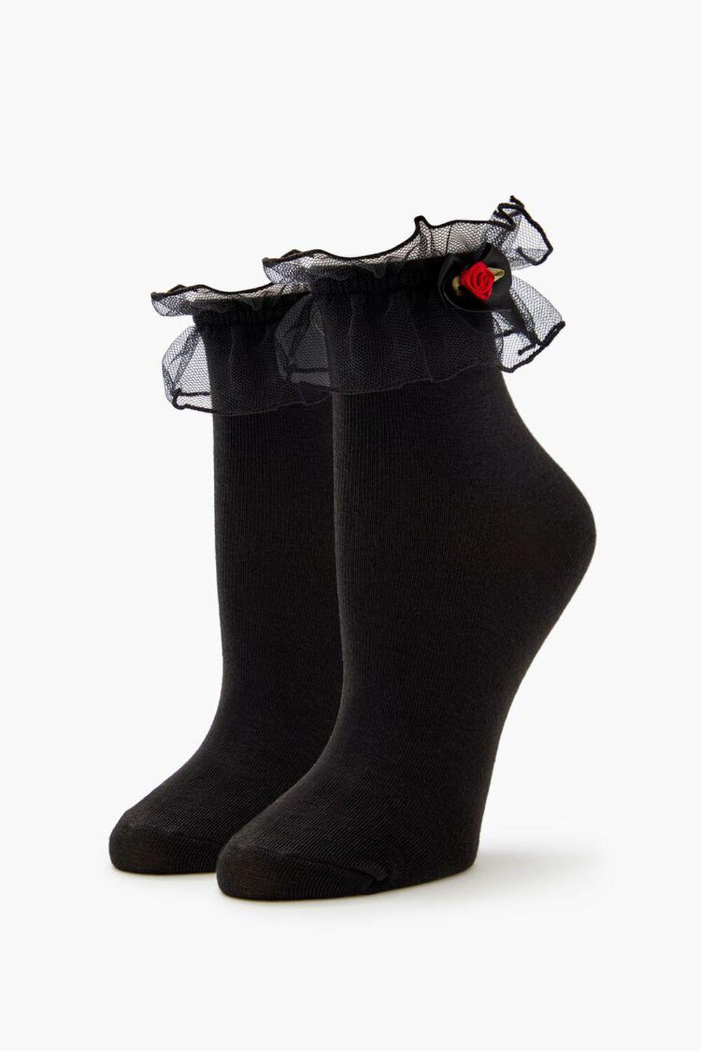 Rosette Ruffle-Trim Crew Socks | Forever 21 Product Image