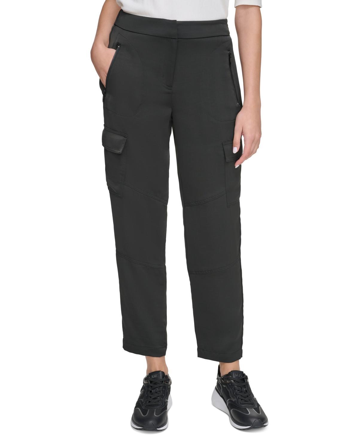 Dkny Womens Zip-Pocket Cargo Pants Product Image