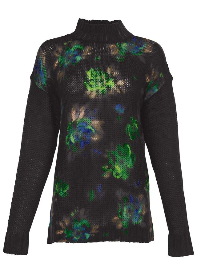 Printed Turtleneck Sweater - Midnight Garden Product Image