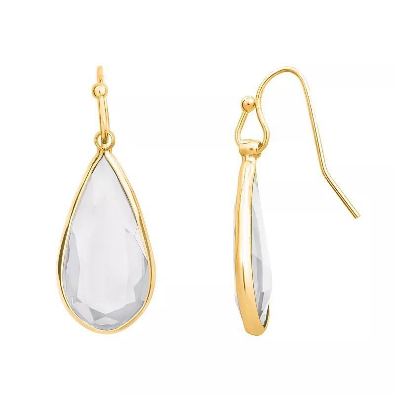 LC Lauren Conrad Simulated Crystal Teardrop Nickel Free Earrings, Womens, Gold Product Image