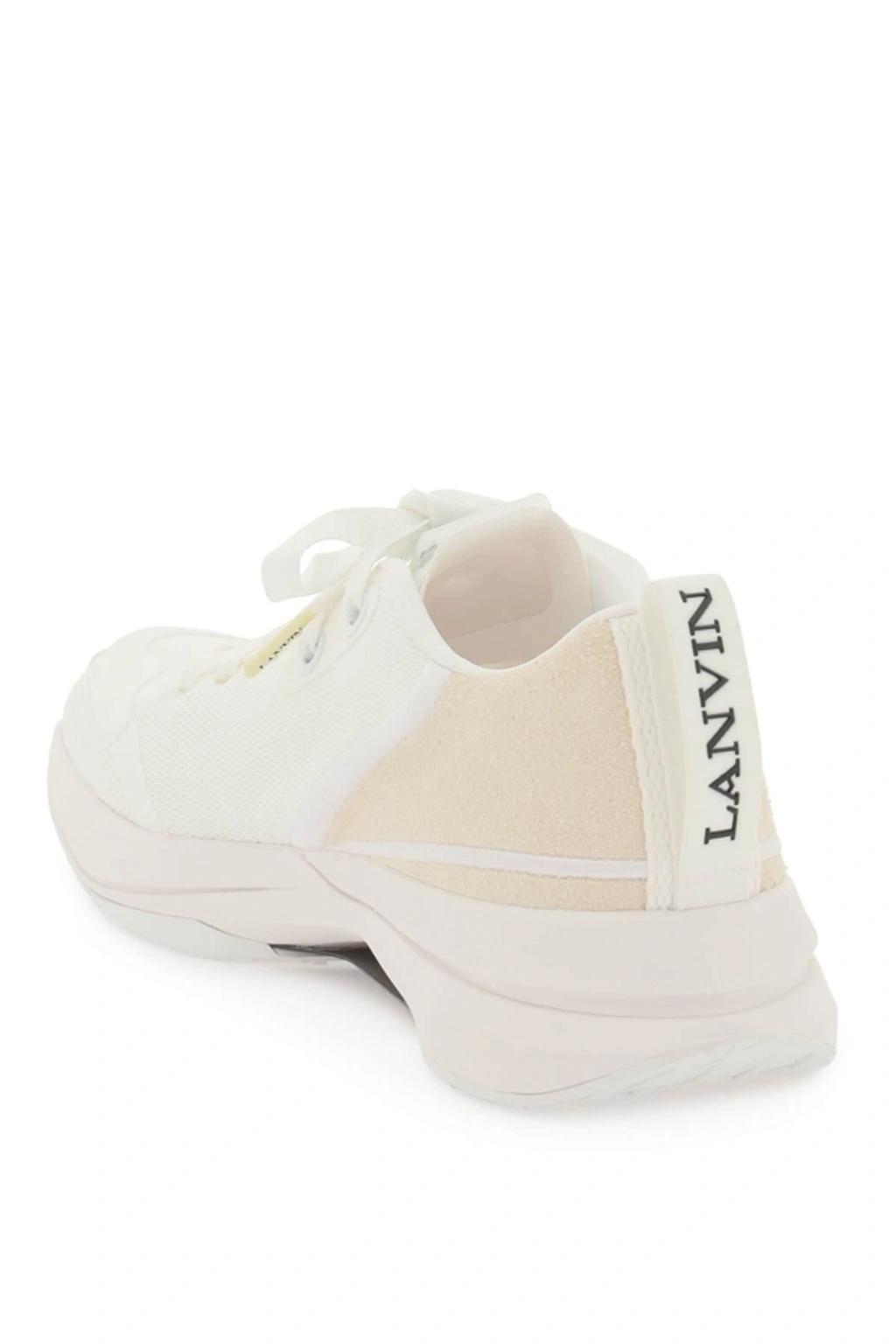 LANVIN White L-i Mesh Sneakers Product Image