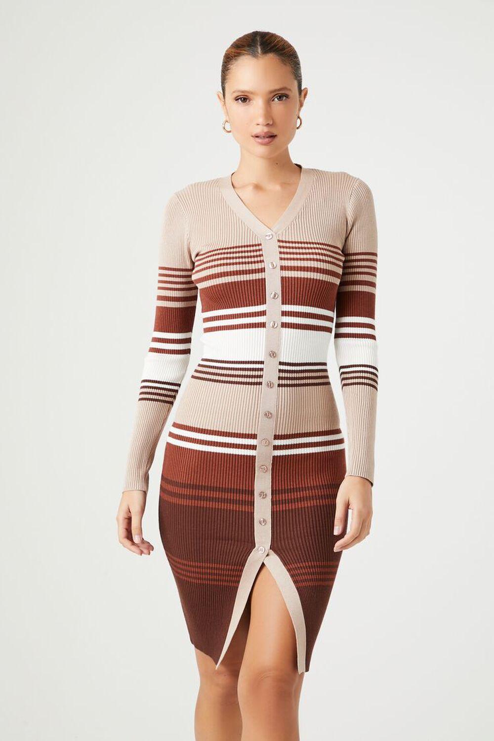 Striped Midi Sweater Dress | Forever 21 Product Image