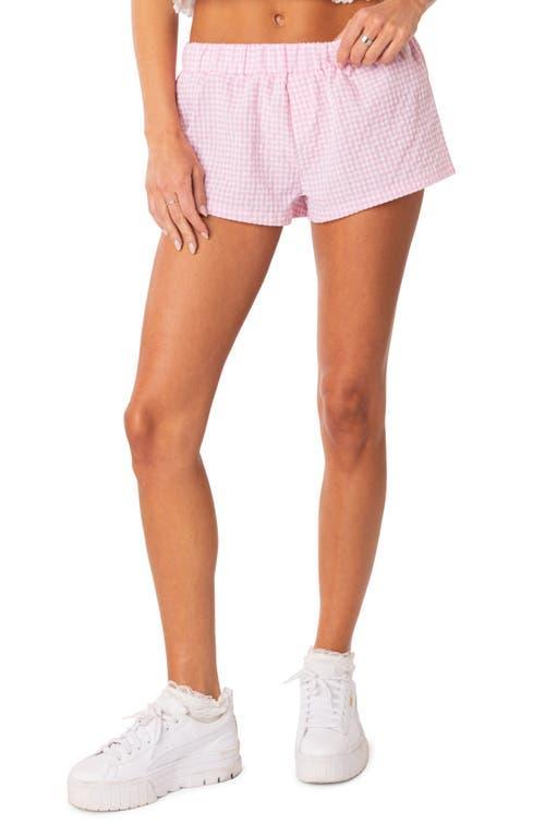 Womens Gingham Boxer Shorts product image