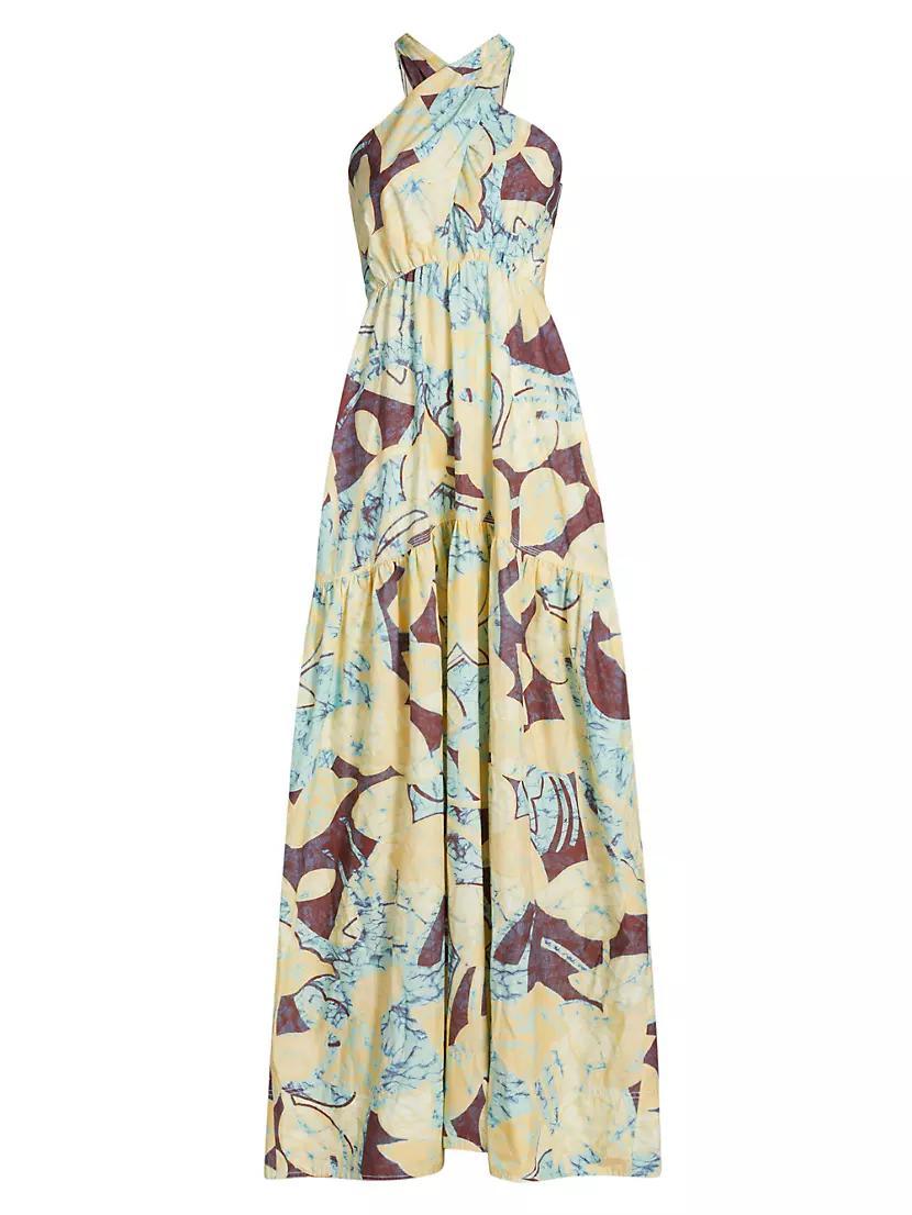 Veronica Abstract Halter Maxi Dress Product Image