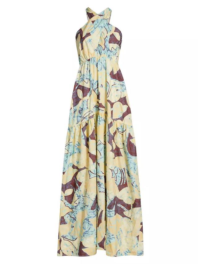 Veronica Abstract Halter Maxi Dress Product Image