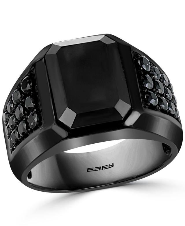 Effy® Men's 5.37 Ct. T.w. Mixed Onyx And Black Spinel Ring In Sterling Silver, 10 Product Image