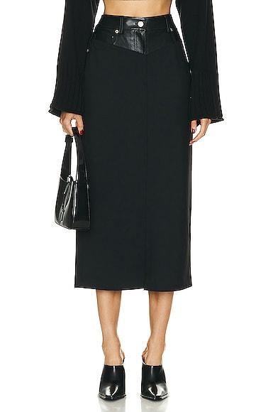 Helmut Lang Garter Midi Skirt Black. (also in ). Product Image