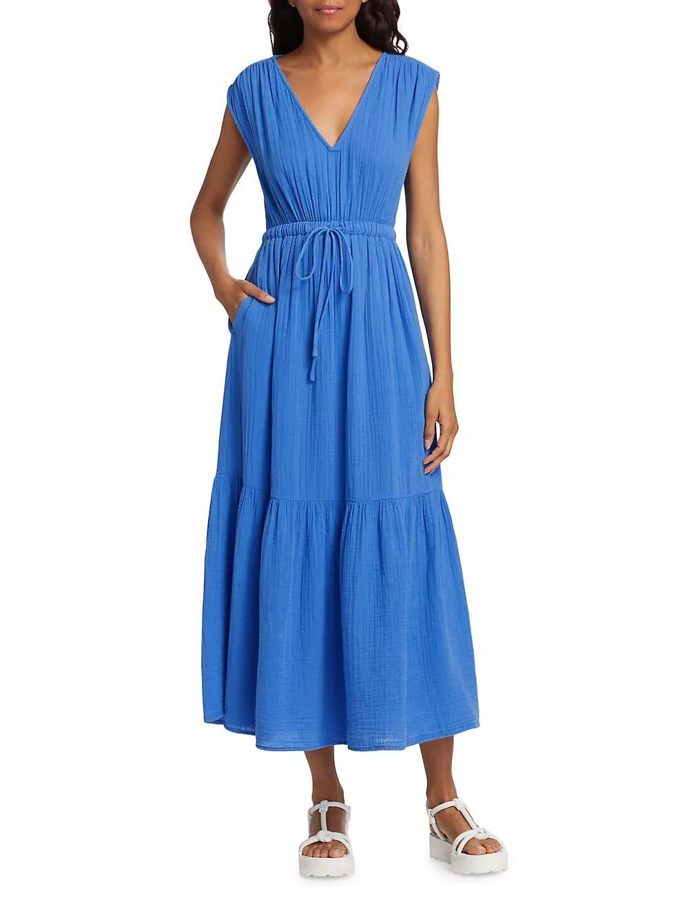 Rosalie Cotton Tie-Waist Maxi Dress Product Image