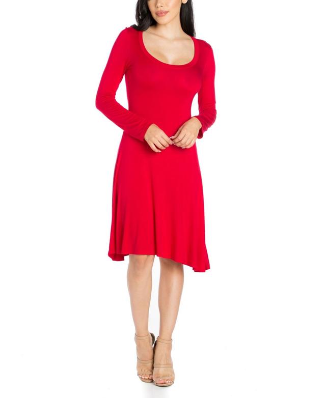 Womens Classic Long Sleeve Flared Mini Dress Product Image