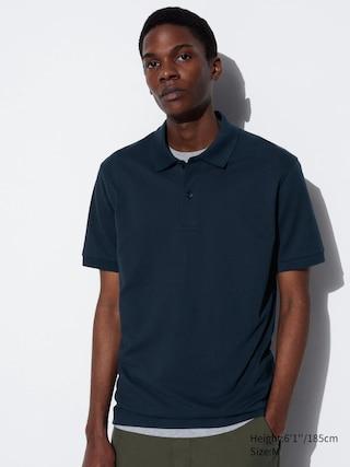 Mens Dry Pique Polo Shirt Navy Medium UNIQLO US Product Image