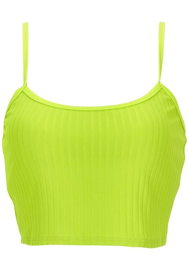 Superrib Swim Crop Top - Lime Product Image